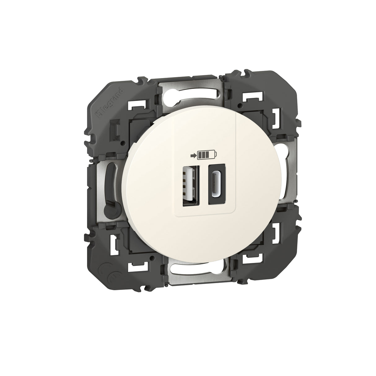 Double prise USB-A+C 3A 15W à composer - Dooxie - blanc - Legrand