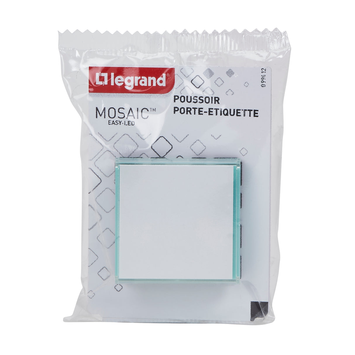 Bouton poussoir porte-étiquette Easy-Led 6A 2 modules à composer - Mosaic - blanc - Legrand