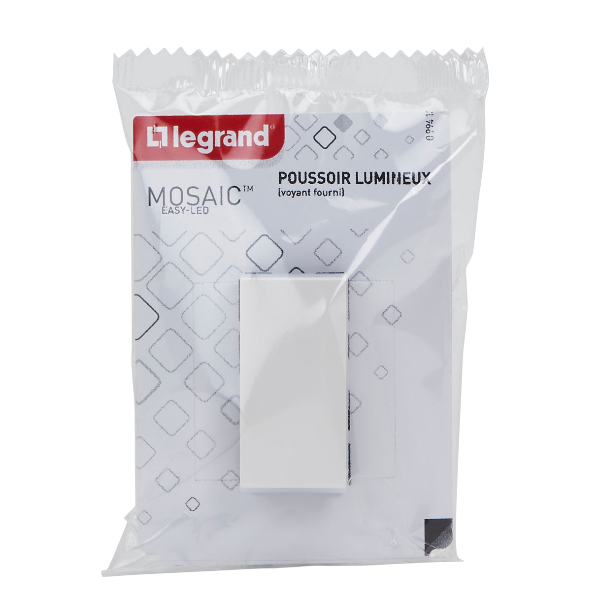 Bouton poussoir voyant Easy-Led 6A 1 module à composer - Mosaic - blanc - Legrand