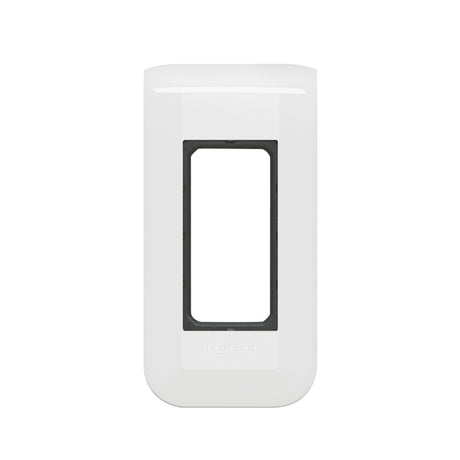 Plaque de finition + support pour 1 module - Mosaic - blanc - Legrand