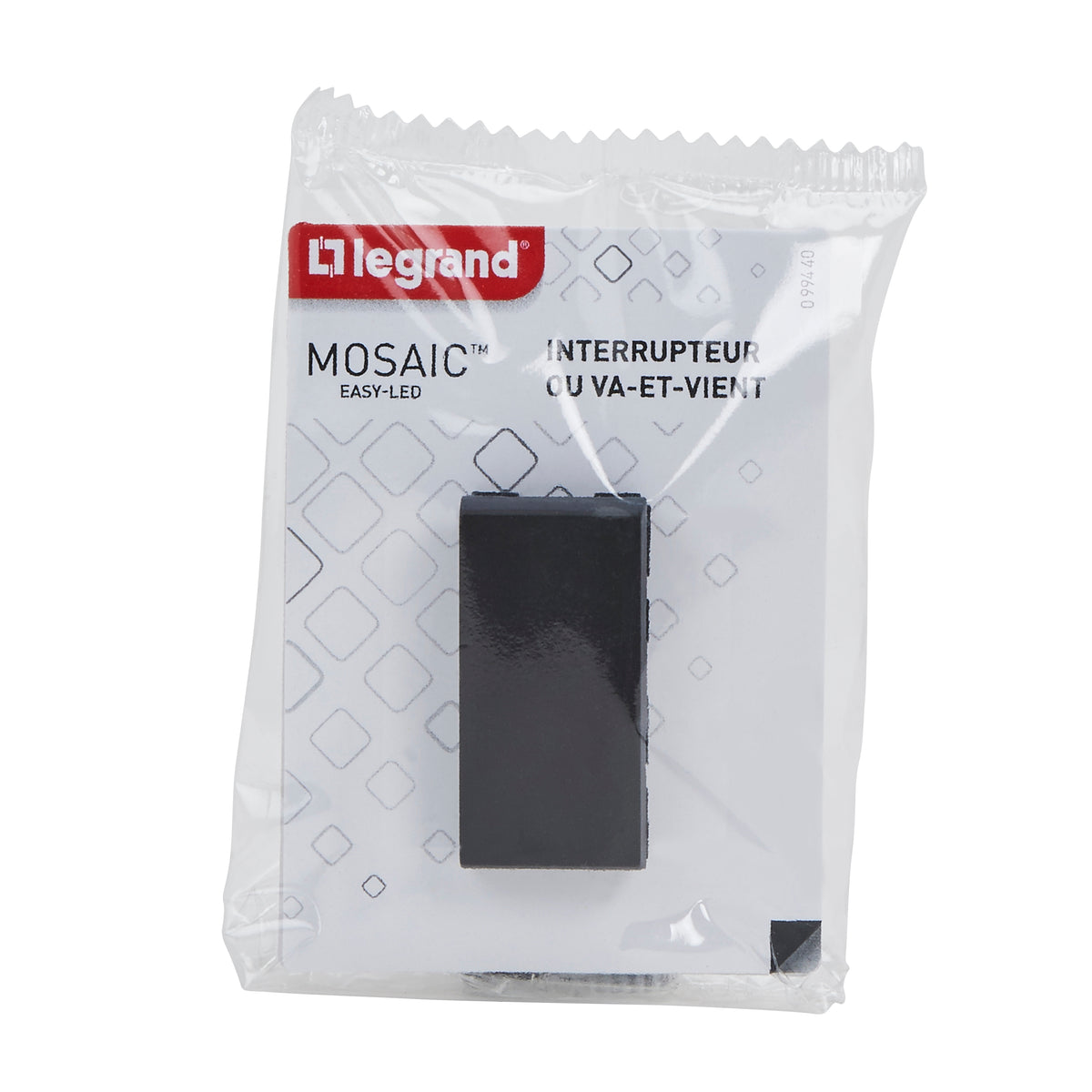 Interrupteur va et vient Easy-Led 10A à composer Mosaic - noir - Legrand