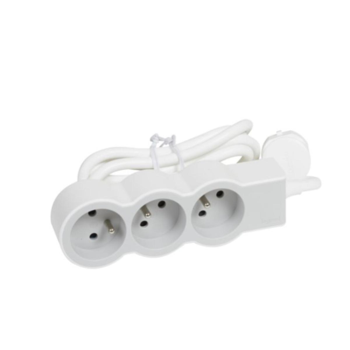 Rallonge multiprise extra-plate 3 prises avec terre 1,5 m - Legrand