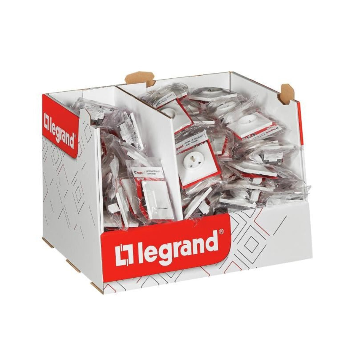 Mini box 30 interrupteurs 10A et 60 prises 2P+T 16A - Neptune - blanc - Legrand