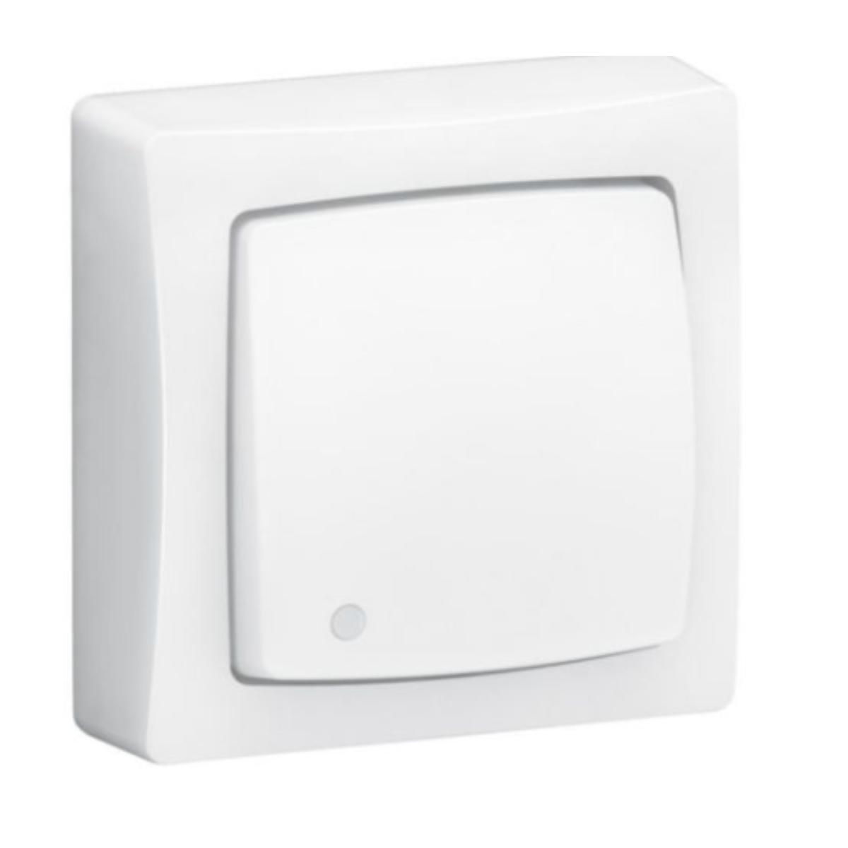 Interrupteur va-et-vient lumineux en saillie 2 modules 230V - Blanc - Legrand