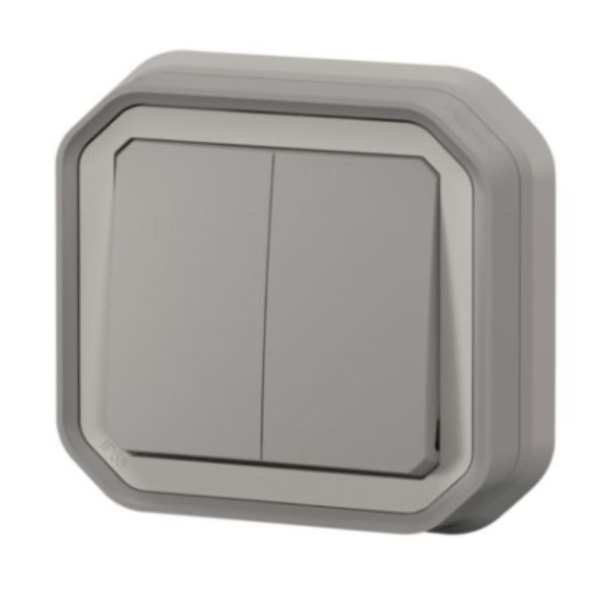 Double interrupteur IP55 Plexo encastré - Legrand