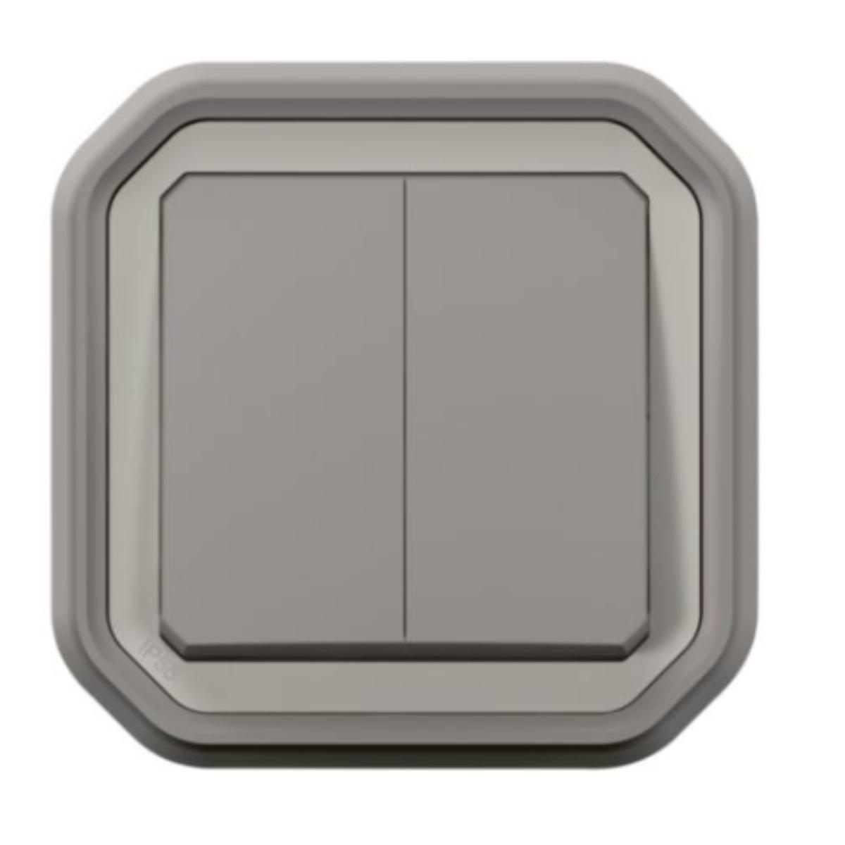 Double interrupteur IP55 Plexo encastré - Legrand