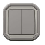 Double interrupteur IP55 Plexo encastré - Legrand