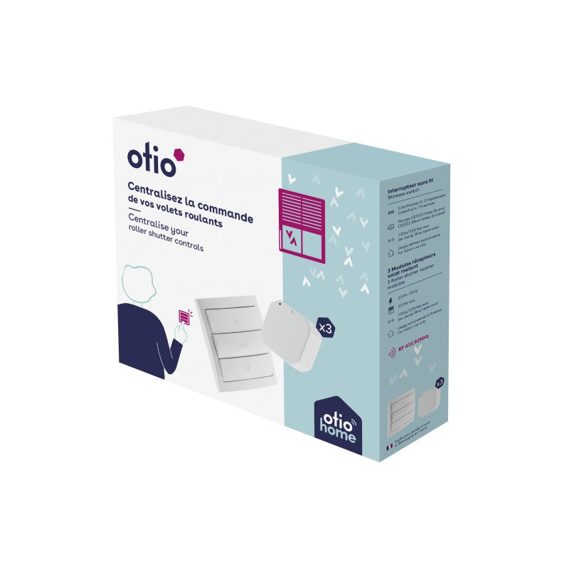 Pack volets roulants RF avec interrupteur sans fil - Otio