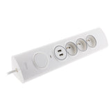 Multiprise d'angle parafoudre 4P 16A façade + 2 USB parafoudre - précâblée ou à câbler - Otio