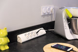 Multiprise d'angle parafoudre 4P 16A façade + 2 USB parafoudre - précâblée ou à câbler - Otio