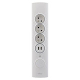 Multiprise d'angle parafoudre 4P 16A façade + 2 USB parafoudre - précâblée ou à câbler - Otio