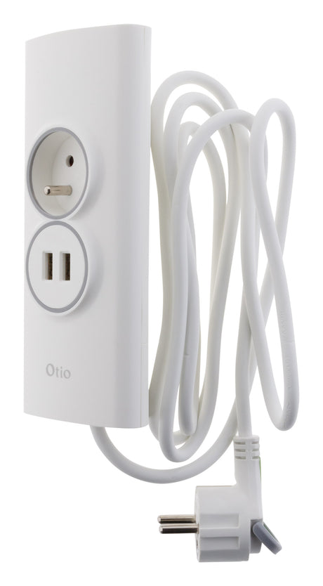 Multiprise d'angle 2P 16A + 2 USB précâblée - Otio