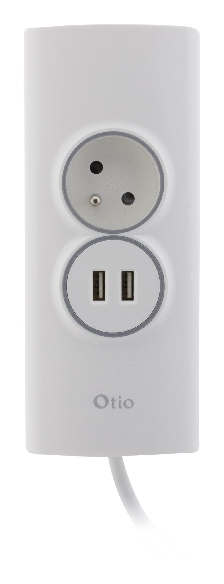 Multiprise d'angle 2P 16A + 2 USB précâblée - Otio