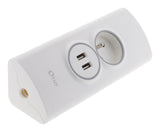 Multiprise d'angle 2P 16A + 2 USB à câbler - Blanc - Otio