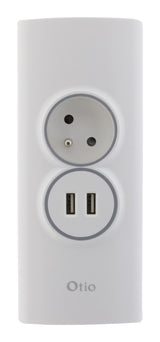 Multiprise d'angle 2P 16A + 2 USB à câbler - Blanc - Otio