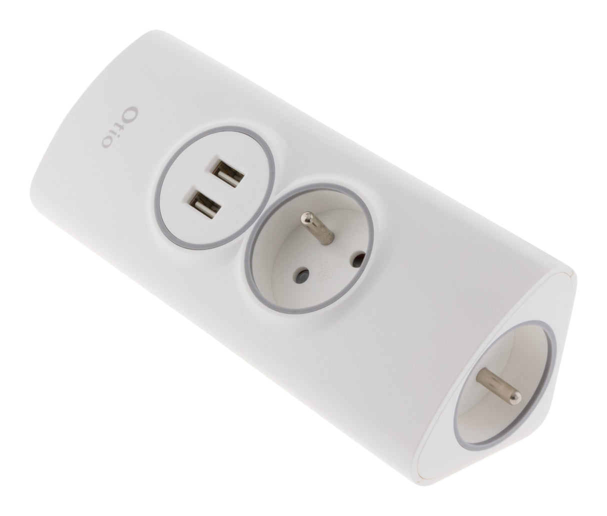 Multiprise d'angle 2P 16A + 2 USB à câbler - Blanc - Otio