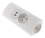 Multiprise d'angle 2P 16A + 2 USB à câbler - Blanc - Otio