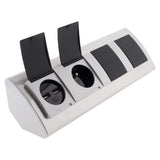 Multiprise d'angle avec clapets de Protection 3 prises + 2 USB - Aluminium - Otio
