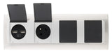 Multiprise d'angle avec clapets de Protection 3 prises + 2 USB - Aluminium - Otio