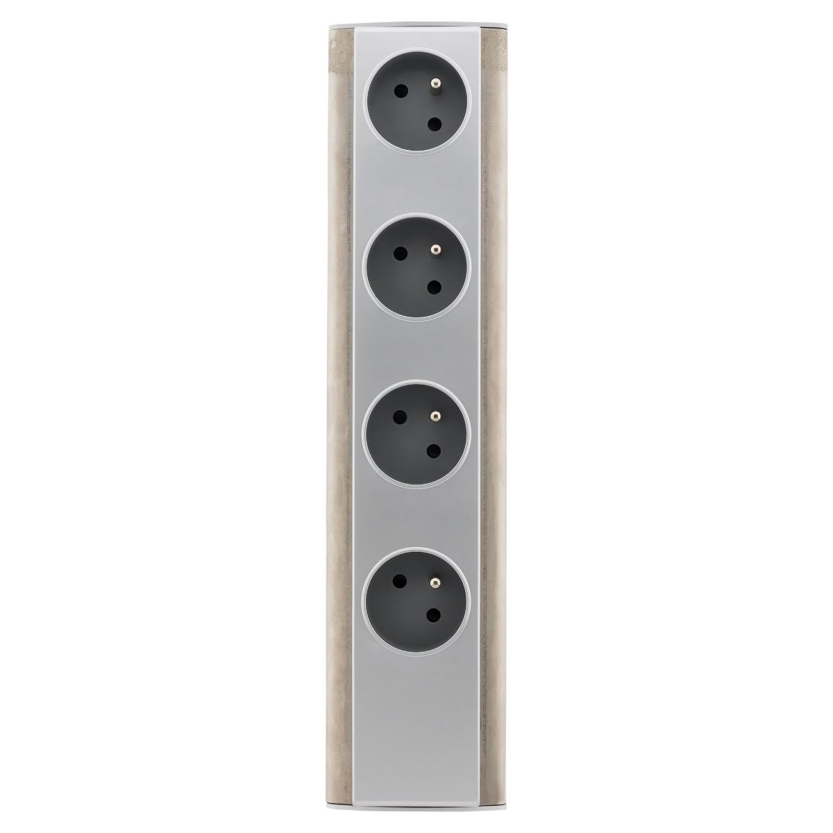 Bloc multiprise d'angle à câbler 4 prises 2P+T 3 680 W - inox - Otio