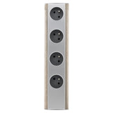 Bloc multiprise d'angle à câbler 4 prises 2P+T 3 680 W - inox - Otio