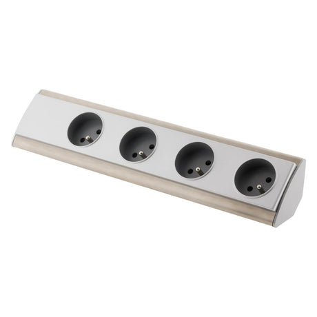 Bloc multiprise d'angle à câbler 4 prises 2P+T 3 680 W - inox - Otio