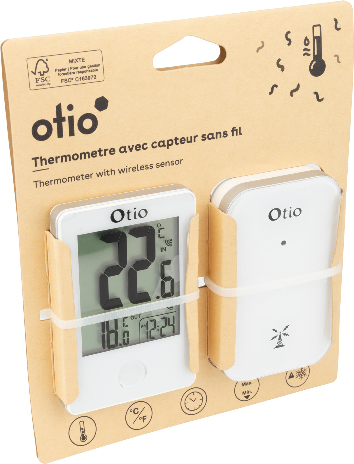 Thermomètre intérieur et extérieur sans fil - Otio