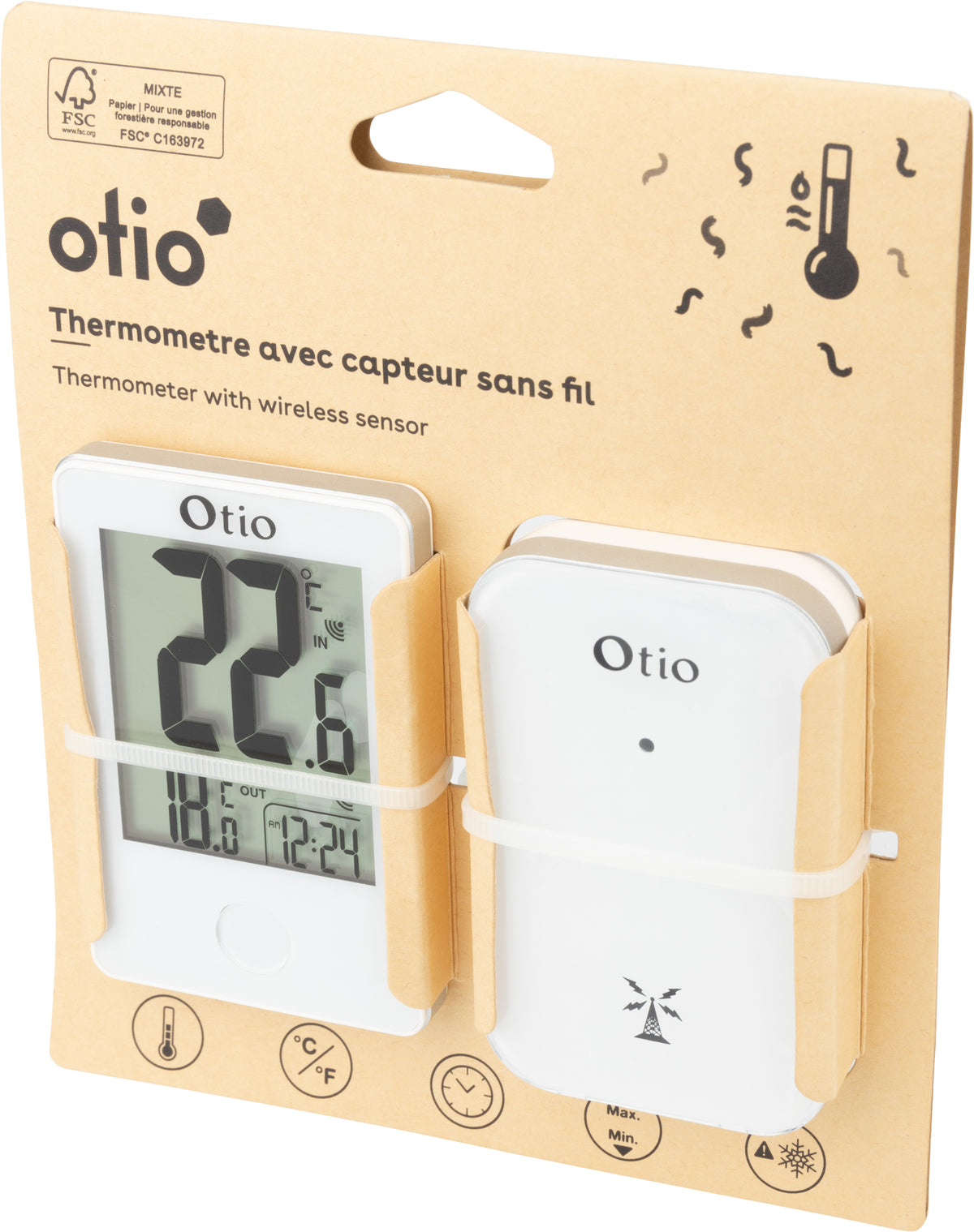 Thermomètre intérieur et extérieur sans fil - Otio