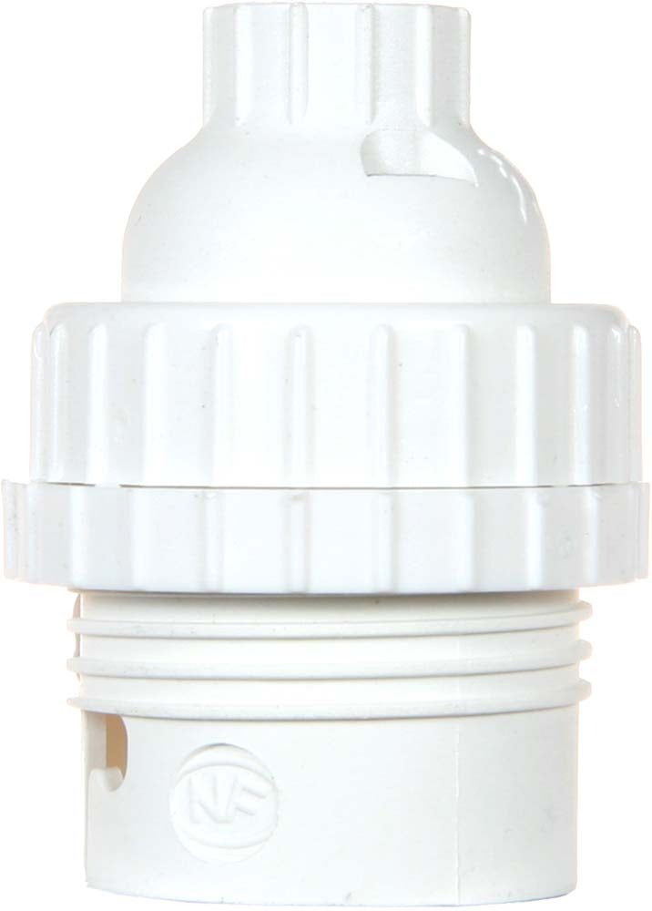 Douille nylon B22 double bague raccord 10mm - Blanc - Lébénoïd