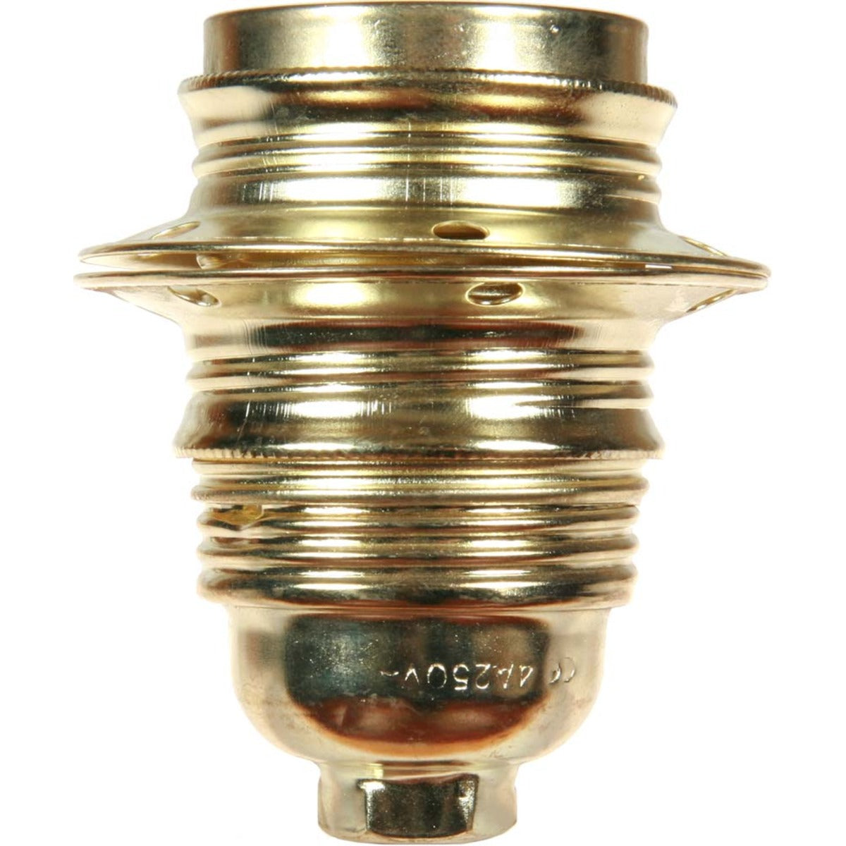 Douille E27 acier laitonné - Raccord Ø10mm - Lébénoïd