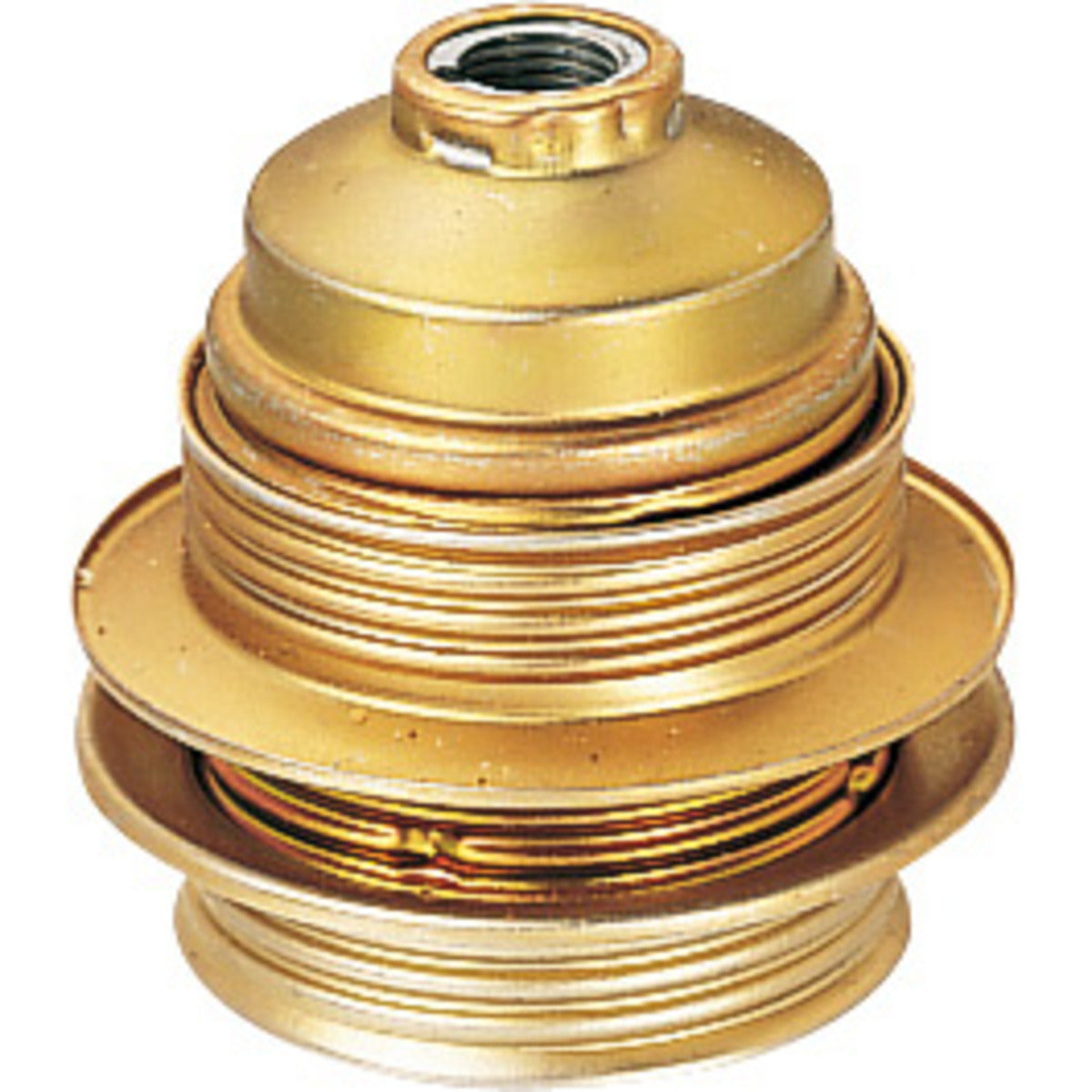 Douille E27 acier laitonné - Raccord Ø10mm - Lébénoïd