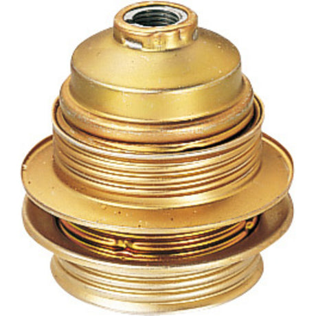 Douille E27 acier laitonné - Raccord Ø10mm - Lébénoïd
