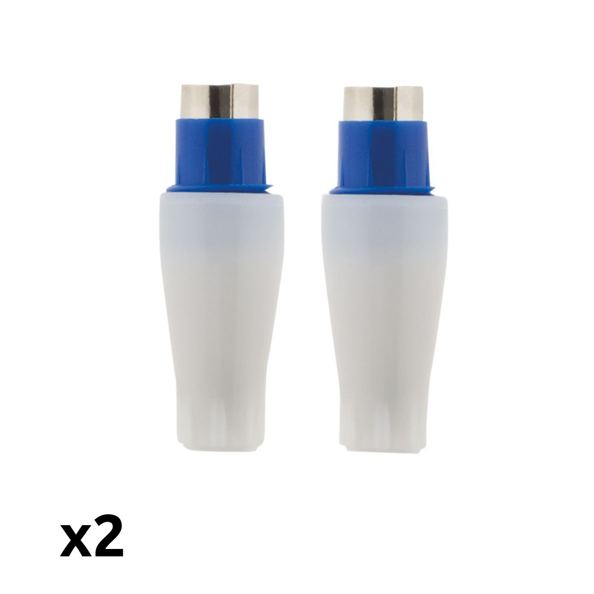 Lot de 2 fiches TV 1 mâle + 1 femelle Ø9,5mm sortie droite - Zenitech