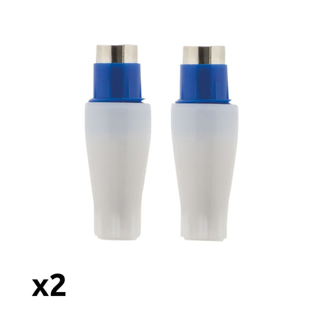 Lot de 2 fiches TV 1 mâle + 1 femelle Ø9,5mm sortie droite - Zenitech