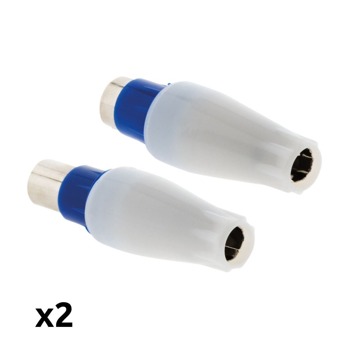 Lot de 2 fiches TV 1 mâle + 1 femelle Ø9,5mm sortie droite - Zenitech