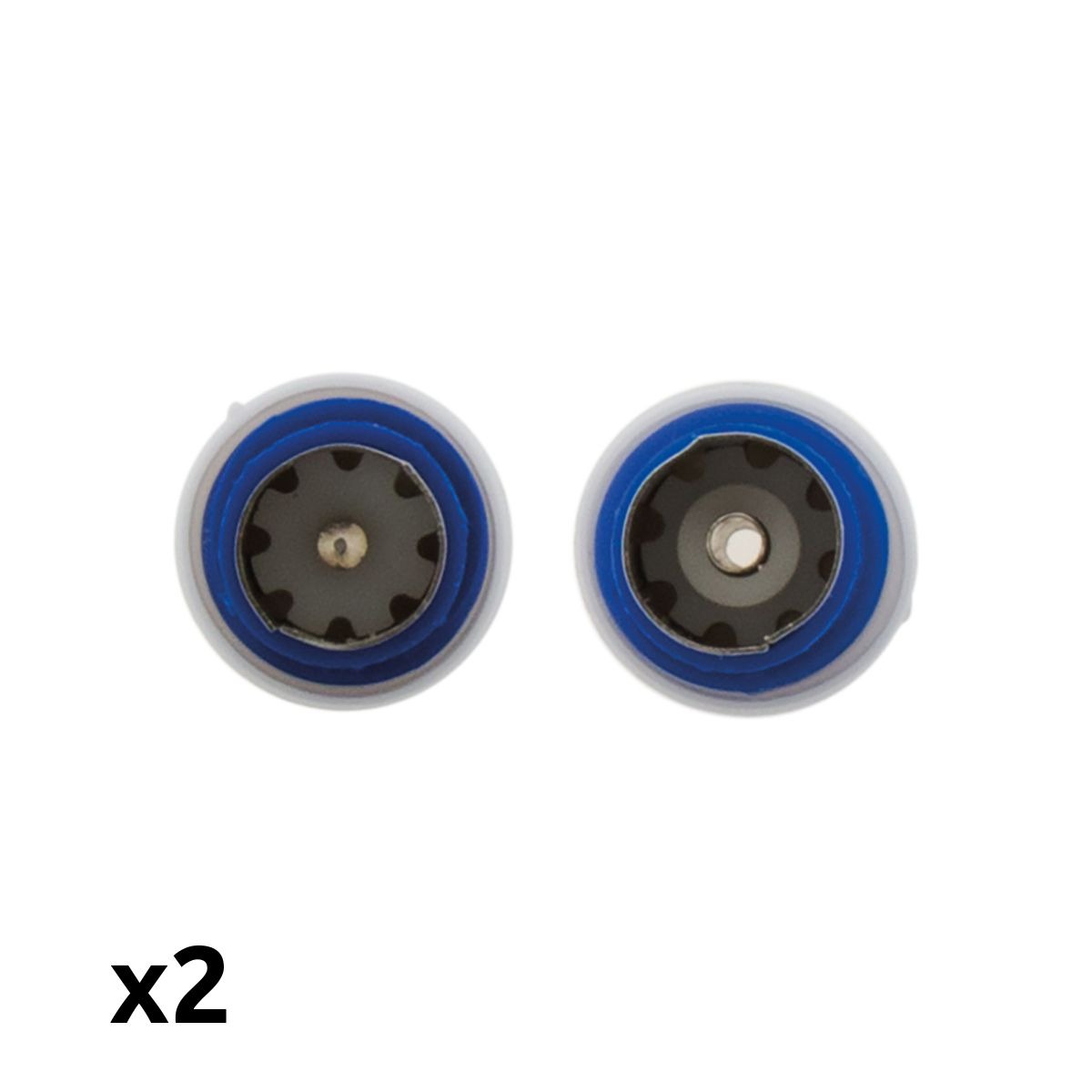 Lot de 2 fiches TV 1 mâle + 1 femelle Ø9,5mm sortie droite - Zenitech