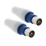 Lot de 2 fiches TV mâles Ø9,5mm sortie droite - Zenitech