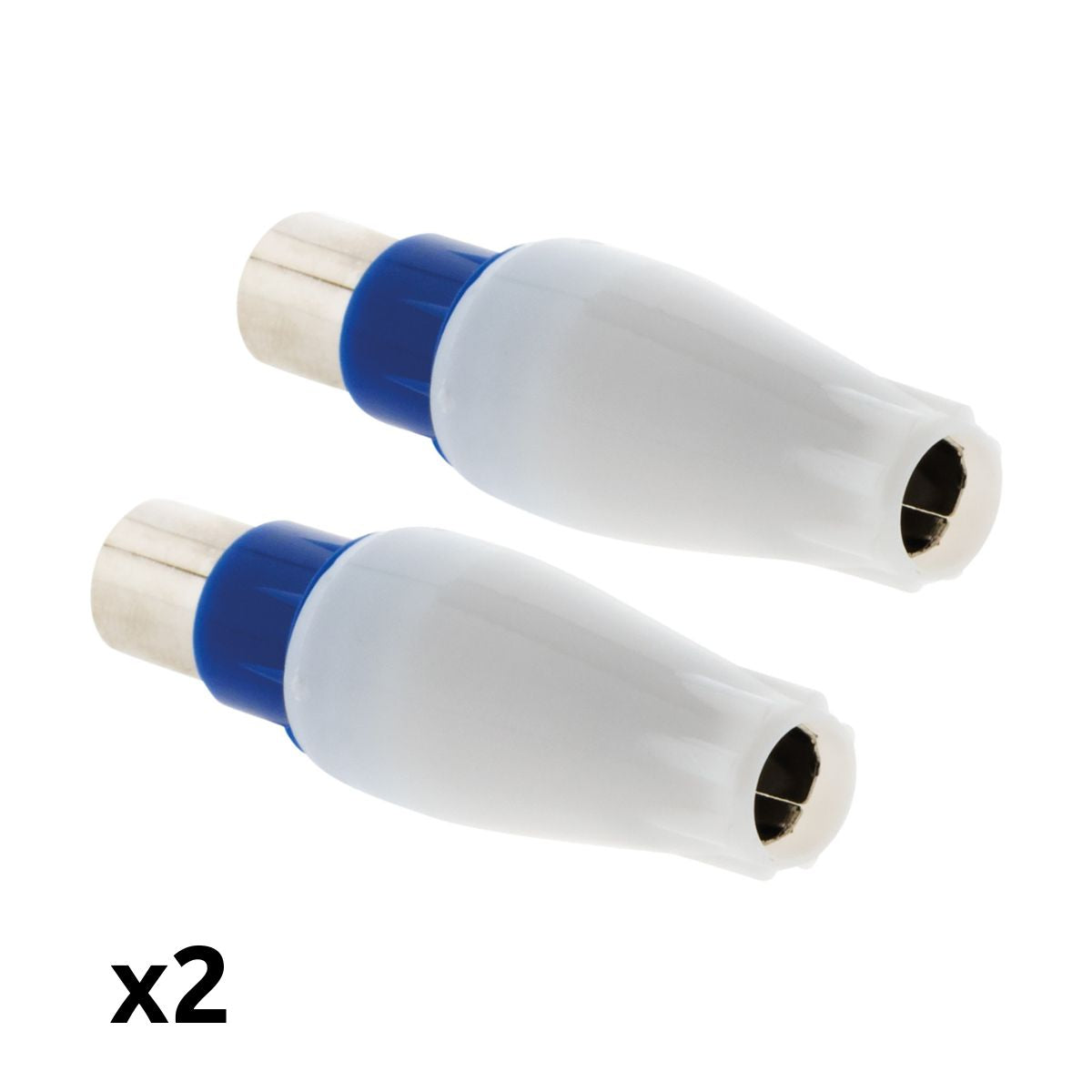 Lot de 2 fiches TV mâles Ø9,5mm sortie droite - Zenitech