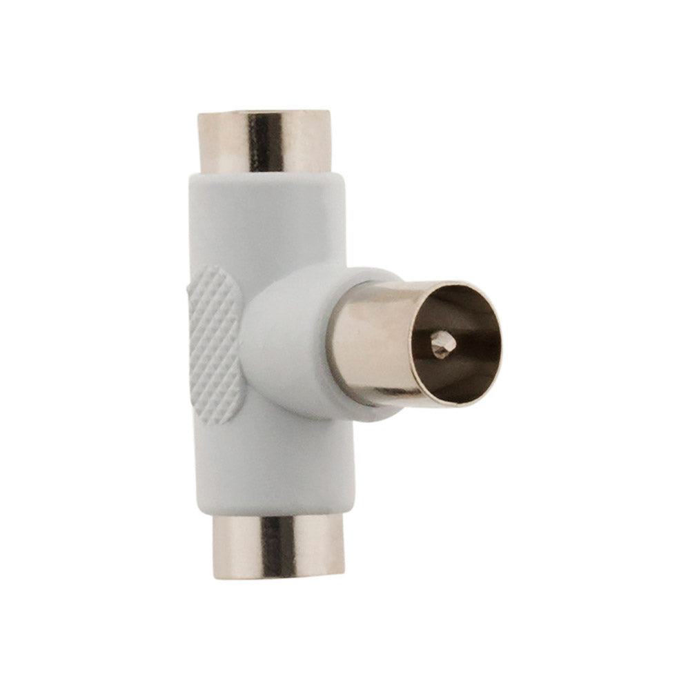 Té dérivation TV 1 entrée mâle, 2 sorties femelles Ø9,5mm - Zenitech
