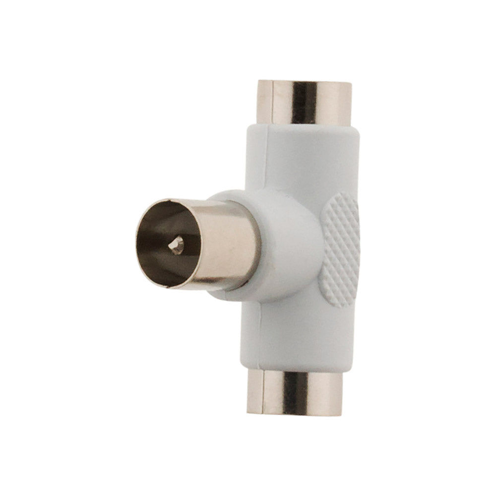 Té dérivation TV 1 entrée mâle, 2 sorties femelles Ø9,5mm - Zenitech