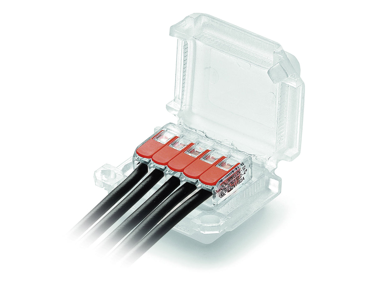 Lot de 2 boîtiers de connexion étanches IPX8 5 entrées S221 - Wago