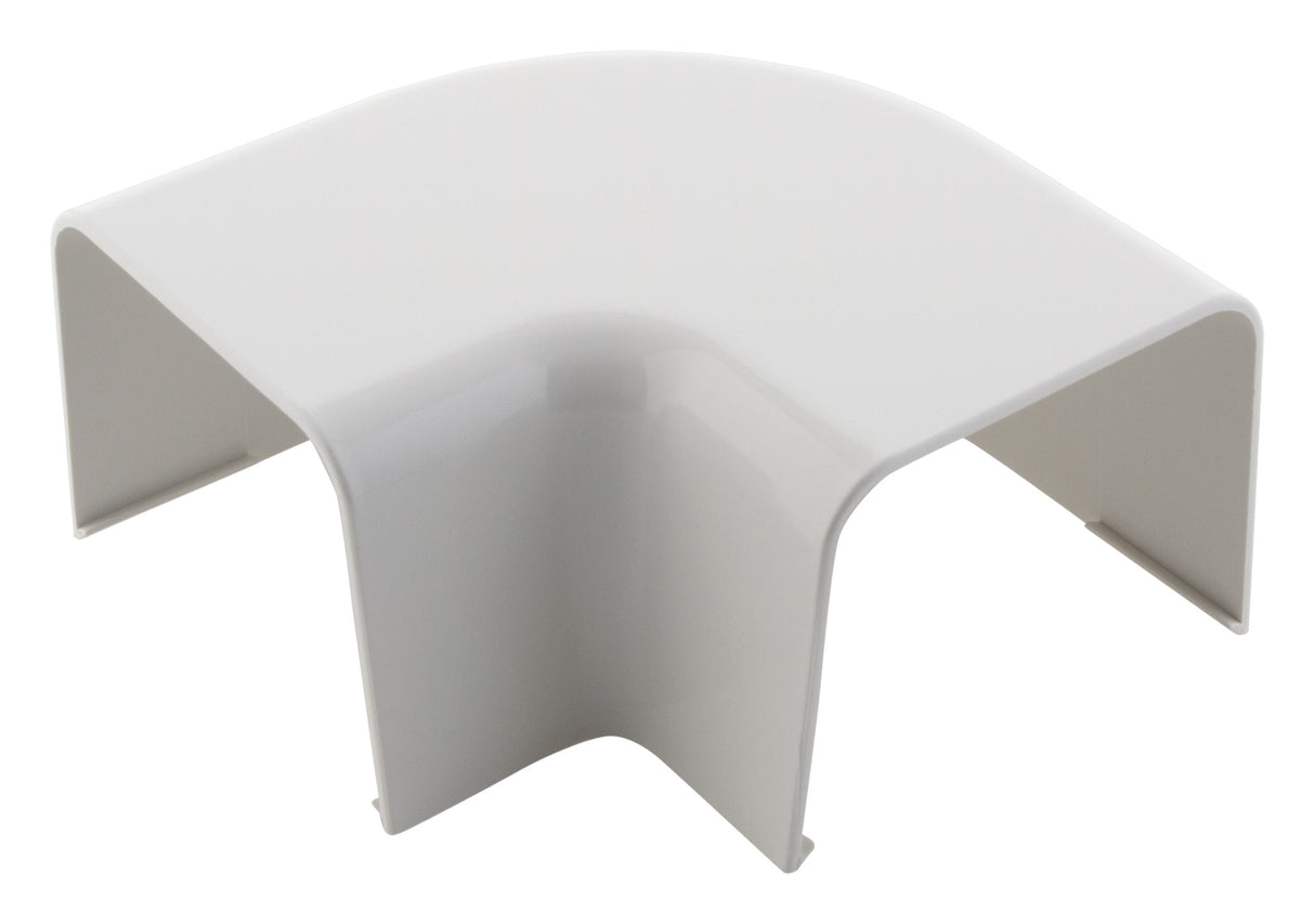 Angle plat 90° pour goulotte clim 80x60mm - Blanc RAL 9001 - Zenitech