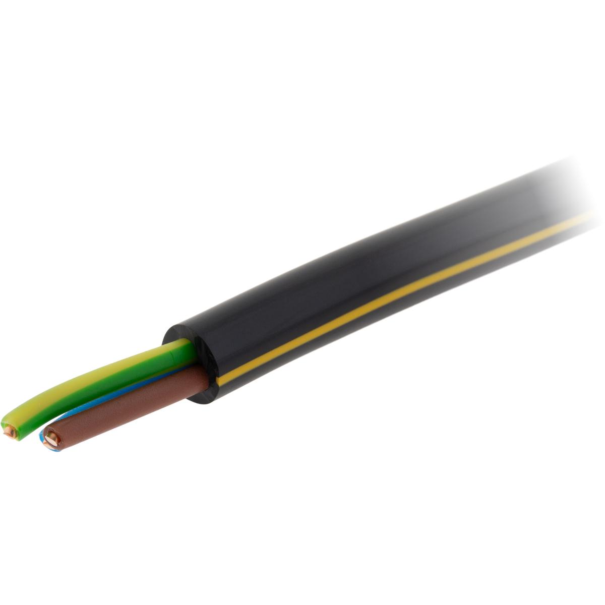 Câble électrique U-1000 R2V 3G2,5mm² noir - Zenitech