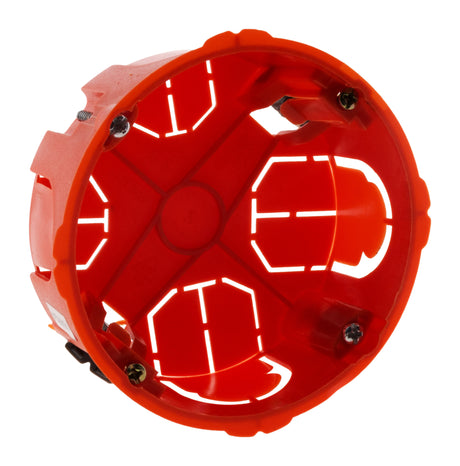 Lot de 5 boîtes placo pour appareillage vis & griffes - Ø85x40mm avec vis - Rouge - Zenitech