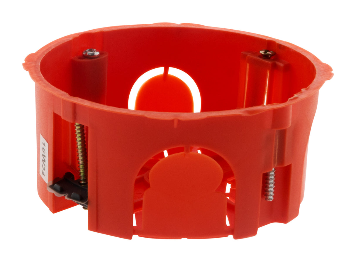 Lot de 5 boîtes placo pour appareillage vis & griffes - Ø85x40mm avec vis - Rouge - Zenitech
