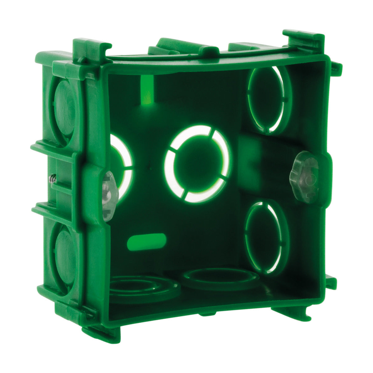 Boîte maçonnerie 75x75mm - appareillage vis et griffes livré + vis - Vert - Zenitech