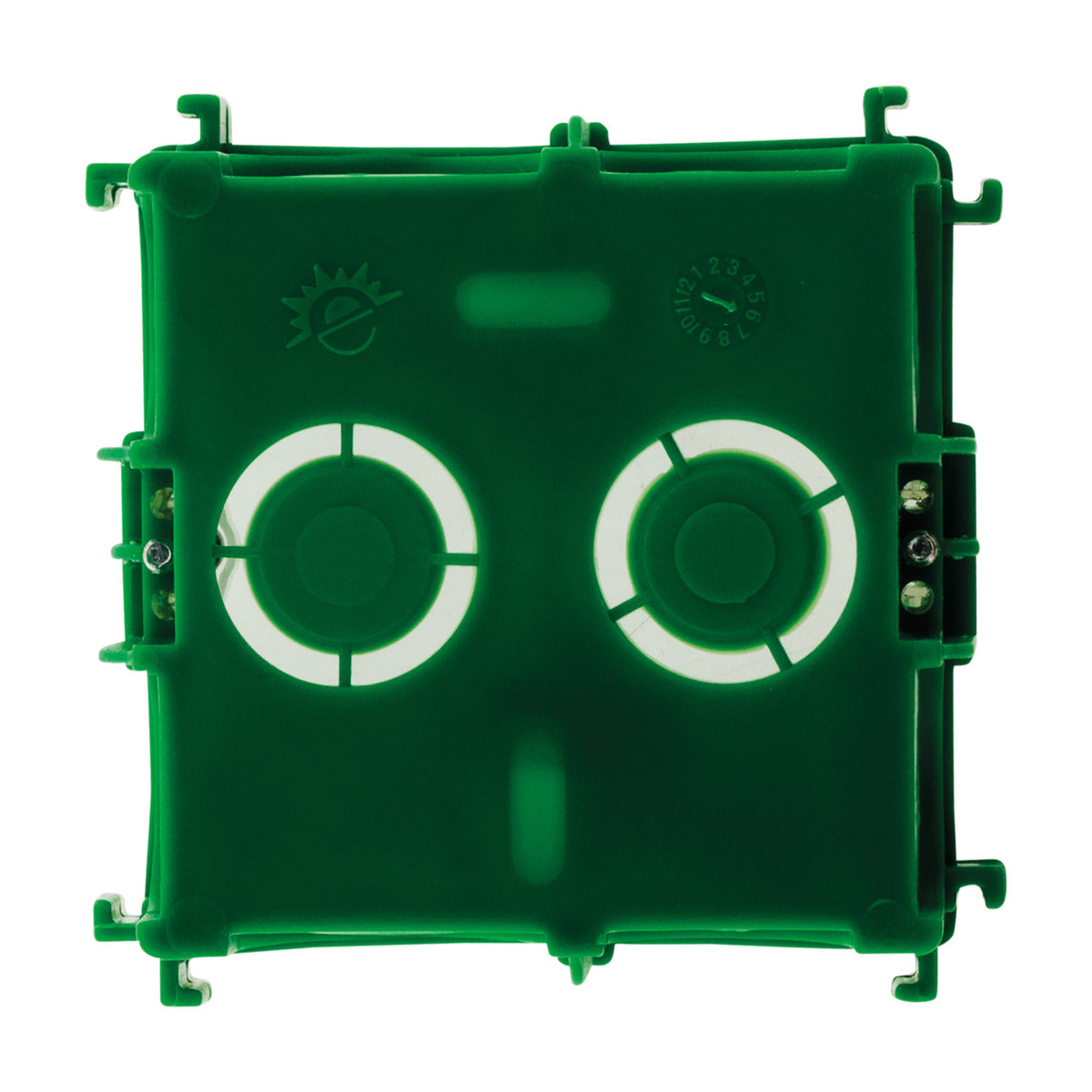 Boîte maçonnerie 75x75mm - appareillage vis et griffes livré + vis - Vert - Zenitech