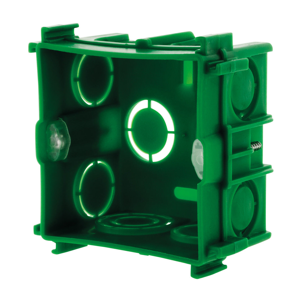 Boîte maçonnerie 75x75mm - appareillage vis et griffes livré + vis - Vert - Zenitech