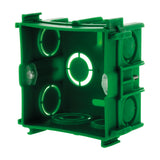 Boîte maçonnerie 75x75mm - appareillage vis et griffes livré + vis - Vert - Zenitech