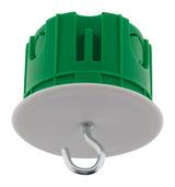 Boîte point de centre murs pleins Ø65mm + crochets suspension - Vert - Zenitech